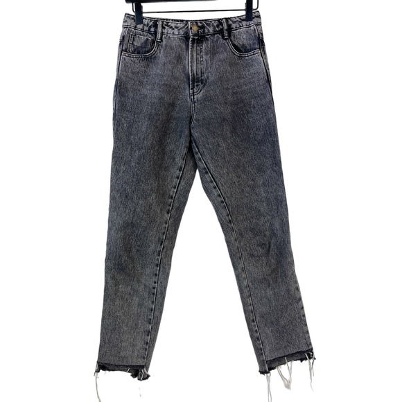 Zara (2) Womens Trafaluc Denim Skinny Jeans High Rise Step Hem Gray Black - Picture 1 of 10